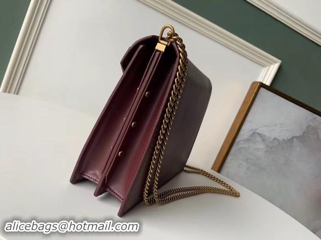 New Style SAINT LAURENT Cassandra leather shoulder bag 532750 Burgundy