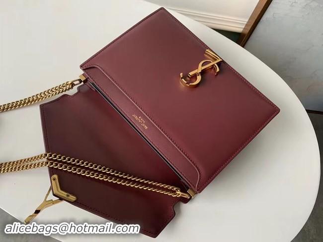 New Style SAINT LAURENT Cassandra leather shoulder bag 532750 Burgundy