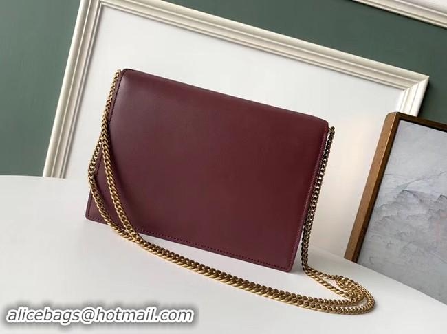 New Style SAINT LAURENT Cassandra leather shoulder bag 532750 Burgundy