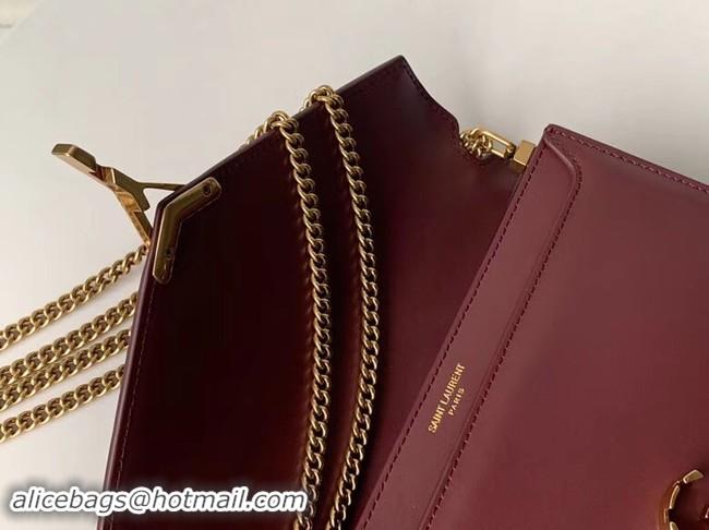 New Style SAINT LAURENT Cassandra leather shoulder bag 532750 Burgundy