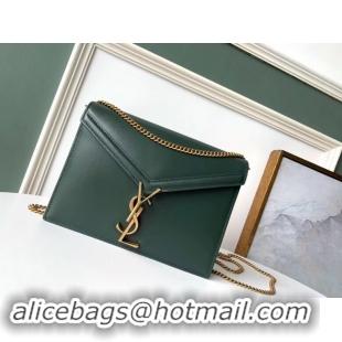 Trendy Design SAINT LAURENT Cassandra leather shoulder bag 532750 Dark Green