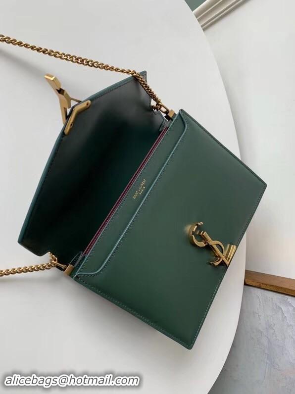 Trendy Design SAINT LAURENT Cassandra leather shoulder bag 532750 Dark Green