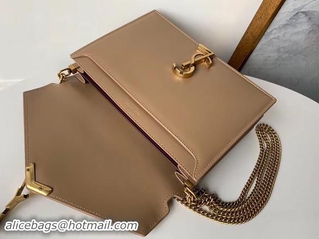 Good Looking SAINT LAURENT Cassandra leather shoulder bag 532750 Camel