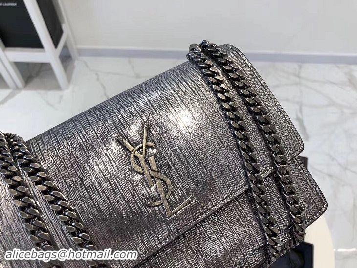 Durable SAINT LAURENT Monogram Sunset medium Silver Wire cross-body Bag 442906 Silver