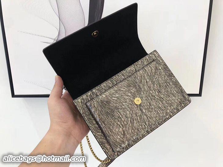 Best Product SAINT LAURENT Monogram Sunset medium Snake Leather cross-body Bag 442906 Gold