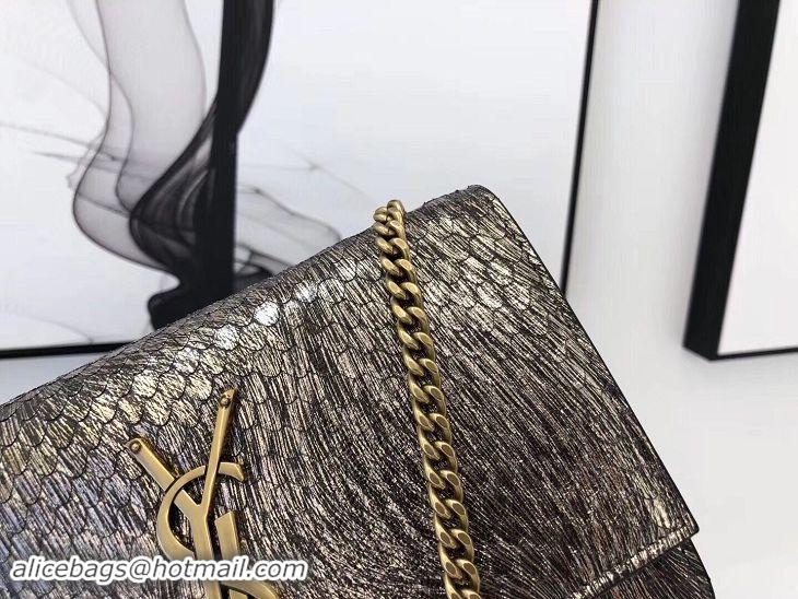 Unique Style SAINT LAURENT Kate Snake Leather croc-embossed Shoulder Bag 474366 Gold