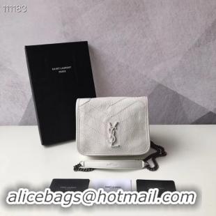 Top Grade SAINT LAURENT Niki Mini leather shoulder bag 03743 white