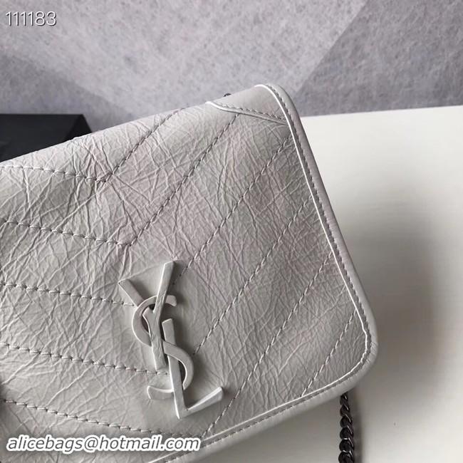 Top Grade SAINT LAURENT Niki Mini leather shoulder bag 03743 white