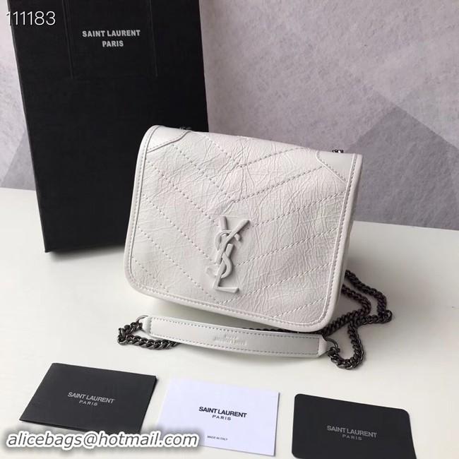 Top Grade SAINT LAURENT Niki Mini leather shoulder bag 03743 white