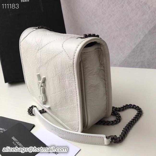 Top Grade SAINT LAURENT Niki Mini leather shoulder bag 03743 white