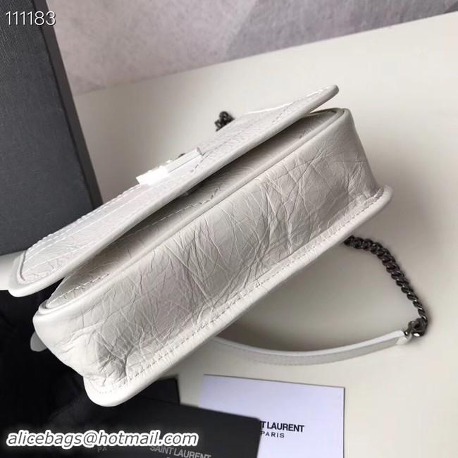 Top Grade SAINT LAURENT Niki Mini leather shoulder bag 03743 white