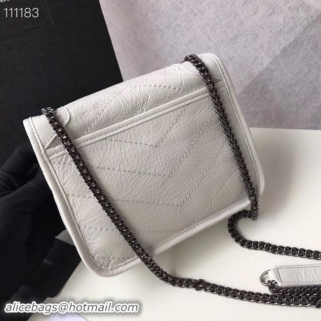 Top Grade SAINT LAURENT Niki Mini leather shoulder bag 03743 white