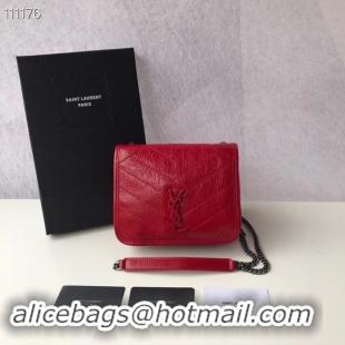 Lowest Cost SAINT LAURENT Niki Mini leather shoulder bag 03743 red