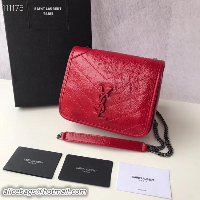 Lowest Cost SAINT LAURENT Niki Mini leather shoulder bag 03743 red