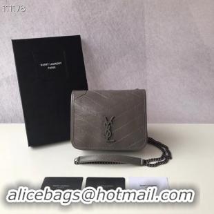 Top Quality SAINT LAURENT Niki Mini leather shoulder bag 03743 grey