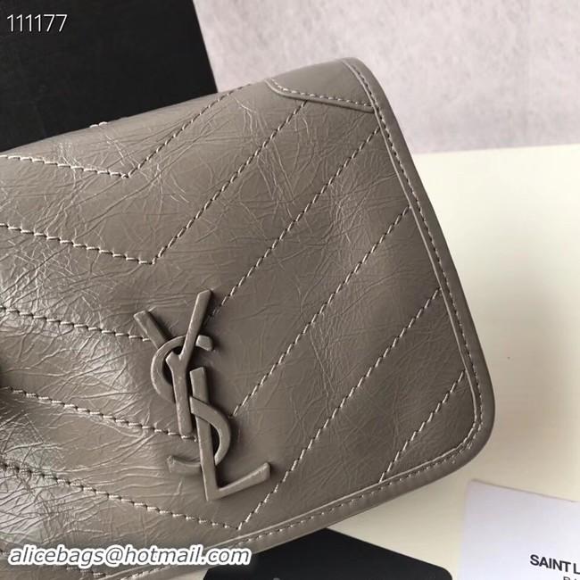 Top Quality SAINT LAURENT Niki Mini leather shoulder bag 03743 grey