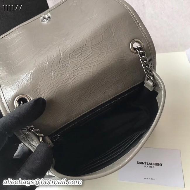 Top Quality SAINT LAURENT Niki Mini leather shoulder bag 03743 grey