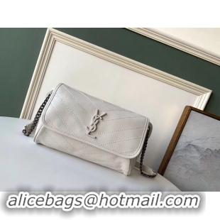 Famous SAINT LAURENT Niki leather belt bag 577124 white