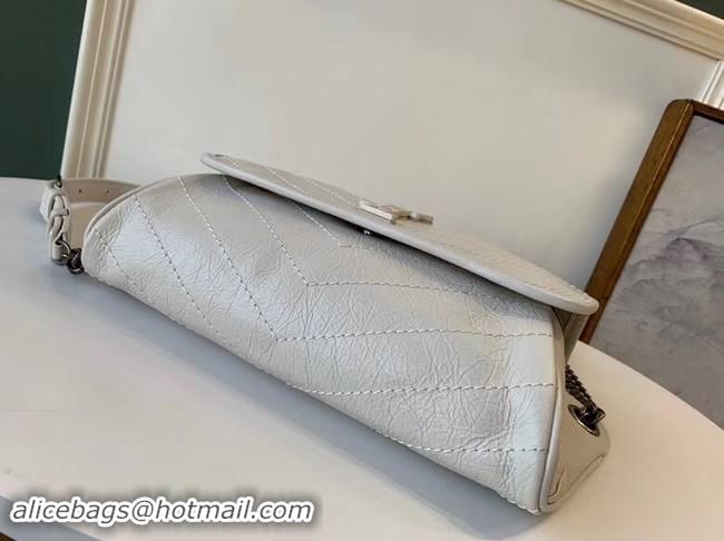 Famous SAINT LAURENT Niki leather belt bag 577124 white