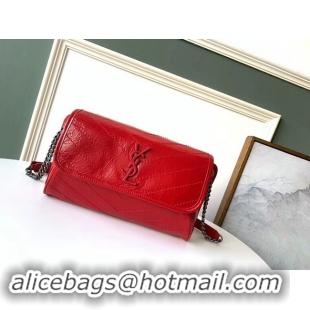 Sophisticated SAINT LAURENT Niki leather belt bag 577124 red