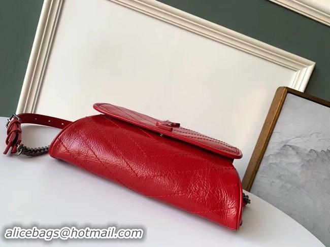 Sophisticated SAINT LAURENT Niki leather belt bag 577124 red