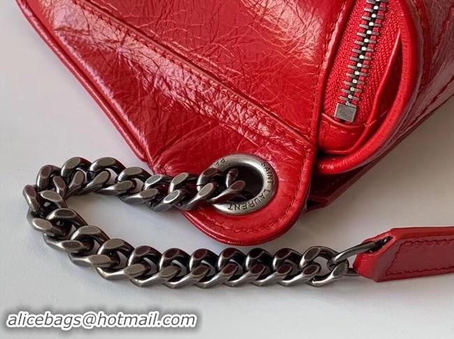 Sophisticated SAINT LAURENT Niki leather belt bag 577124 red