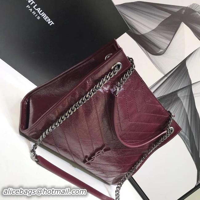 Classic Specials SAINT LAURENT Niki Medium leather shoulder bag 5814 Burgundy