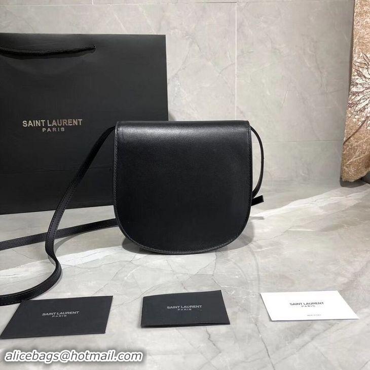 Crafted Yves Saint Laurent Cow Leather Shoulder Bag Y551559 Black