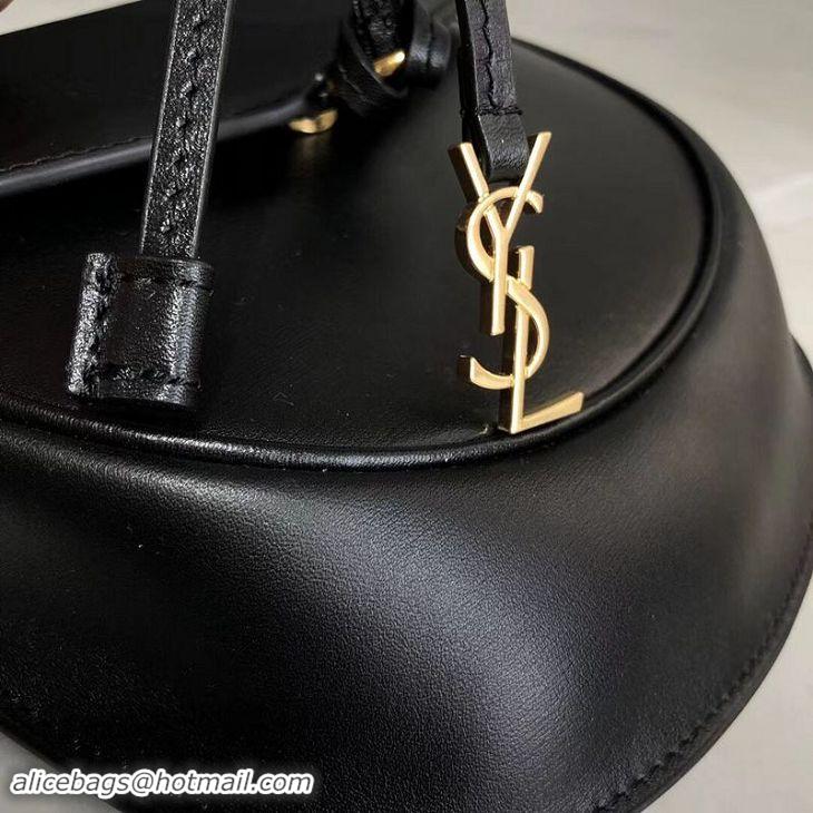 Crafted Yves Saint Laurent Cow Leather Shoulder Bag Y551559 Black