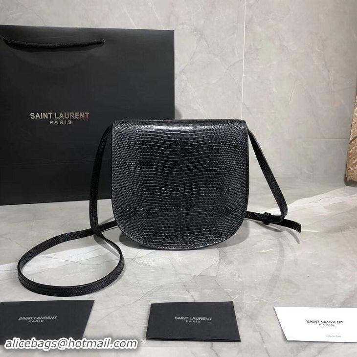 Best Price Yves Saint Laurent Lizard Leather Shoulder Bag Y551559 Black