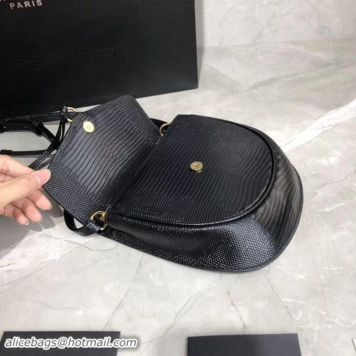 Best Price Yves Saint Laurent Lizard Leather Shoulder Bag Y551559 Black