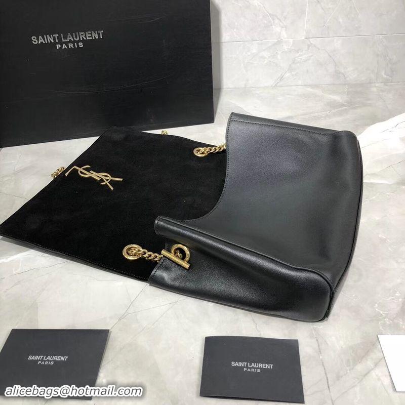 Best Grade Yves Saint Laurent Double Skin Use Original Leather Shoulder Bag Y553804 Black