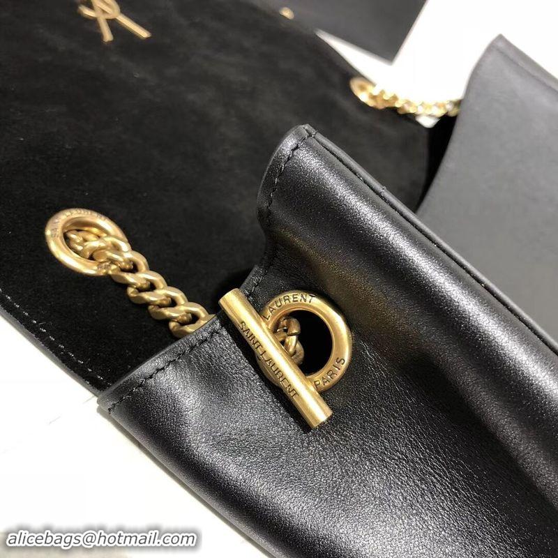 Best Grade Yves Saint Laurent Double Skin Use Original Leather Shoulder Bag Y553804 Black