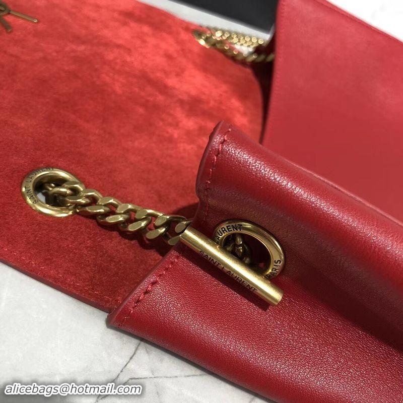 Low Price Yves Saint Laurent Double Skin Use Original Leather Shoulder Bag Y553804 Red