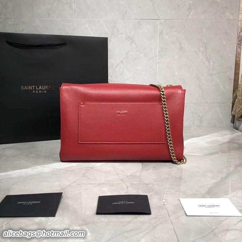 Low Price Yves Saint Laurent Double Skin Use Original Leather Shoulder Bag Y553804 Red