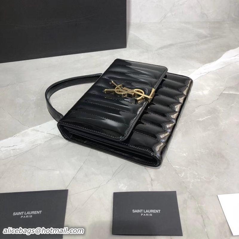 Unique Style Yves Saint Laurent Patent Original Leather Shoulder Bag Y554125 Black