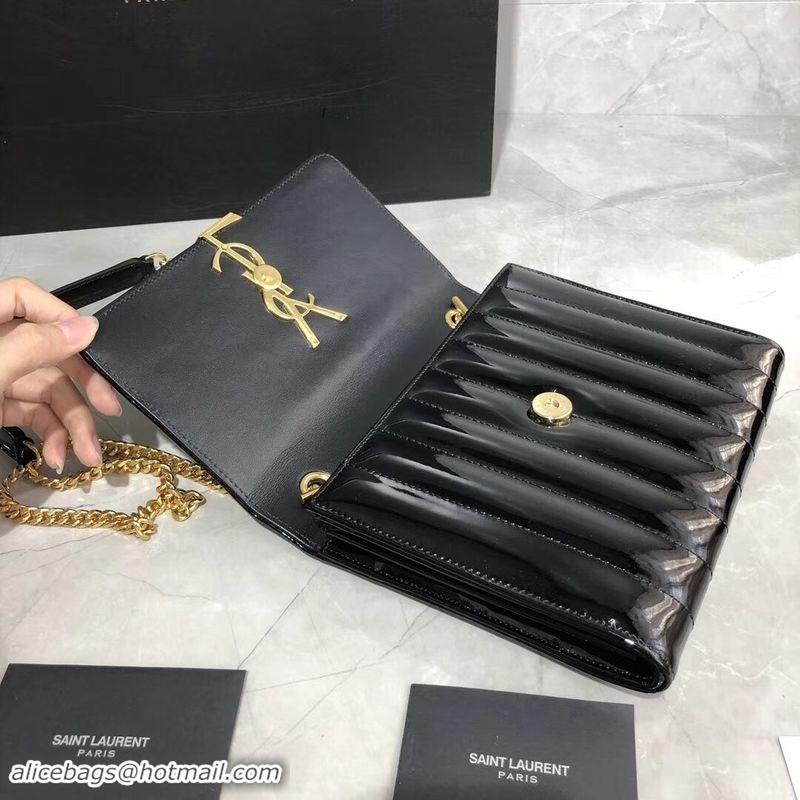 Unique Style Yves Saint Laurent Patent Original Leather Shoulder Bag Y554125 Black