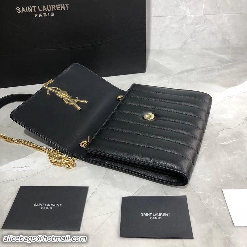 Shop Duplicate Yves Saint Laurent Sheepskin Original Leather Shoulder Bag Y554125 Black