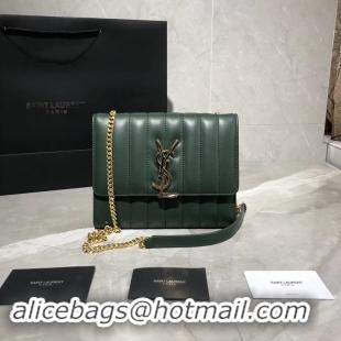 Trendy Design Yves Saint Laurent Sheepskin Original Leather Shoulder Bag Y554125 Green