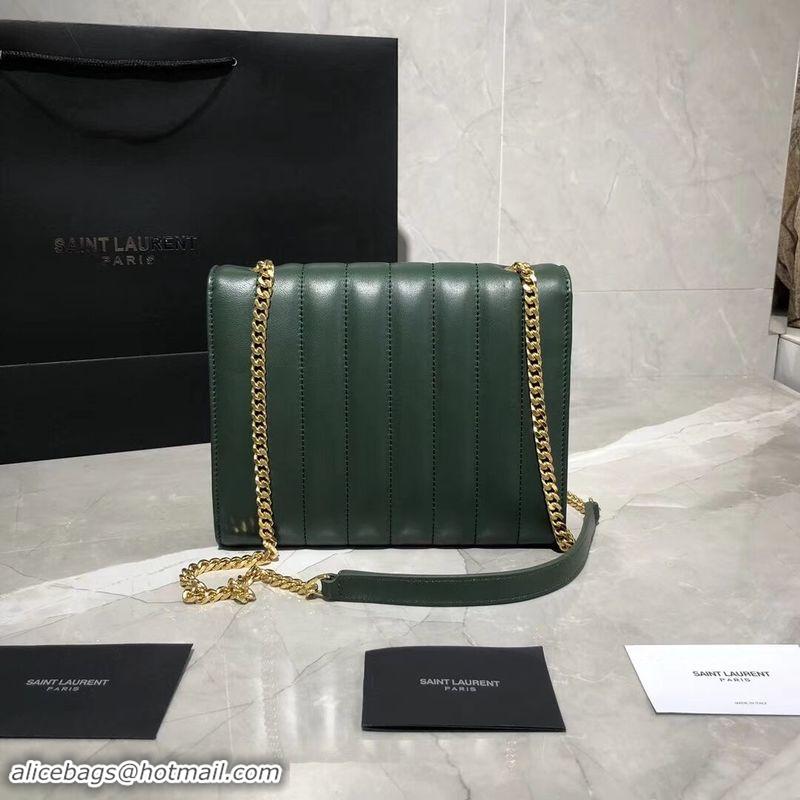 Trendy Design Yves Saint Laurent Sheepskin Original Leather Shoulder Bag Y554125 Green