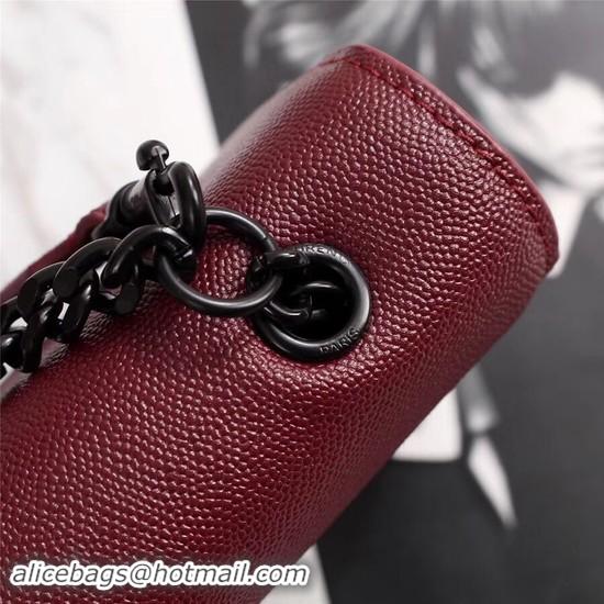 Best Price SAINT LAURENT Monogram Kate leather tote cross-body bag 26806 Burgundy