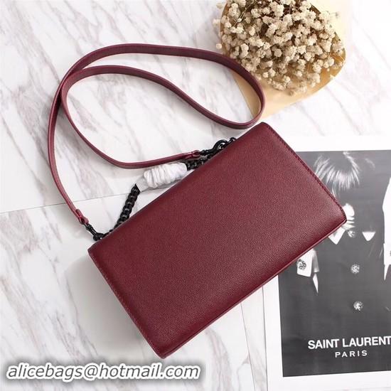 Best Price SAINT LAURENT Monogram Kate leather tote cross-body bag 26806 Burgundy