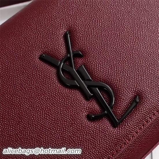 Best Price SAINT LAURENT Monogram Kate leather tote cross-body bag 26806 Burgundy