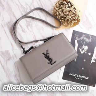 Discounts SAINT LAURENT Monogram Kate leather tote cross-body bag 26806 grey