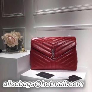 Good Looking SAINT LAURENT Loulou Monogram medium quilted leather shoulder bag 74558 red