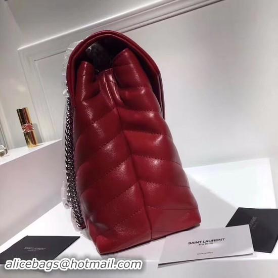 Good Looking SAINT LAURENT Loulou Monogram medium quilted leather shoulder bag 74558 red