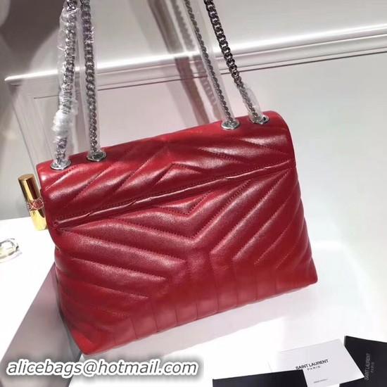 Good Looking SAINT LAURENT Loulou Monogram medium quilted leather shoulder bag 74558 red