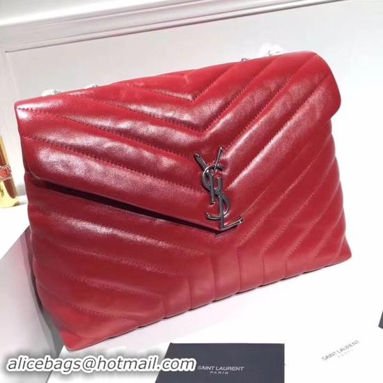 Good Looking SAINT LAURENT Loulou Monogram medium quilted leather shoulder bag 74558 red