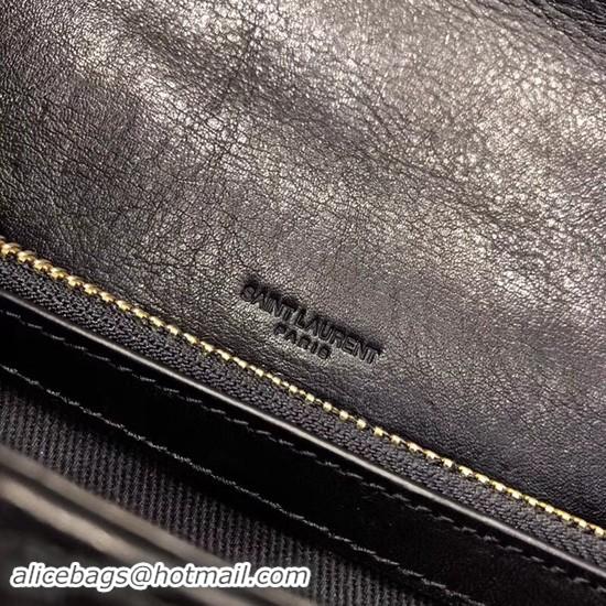 Fashion SAINT LAURENT Monogram College small quilted leather shoulder bag 5809 black