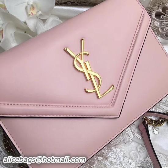 Pretty Style Yves Saint Laurent Monogramme Calf leather cross-body bag 2569 pink